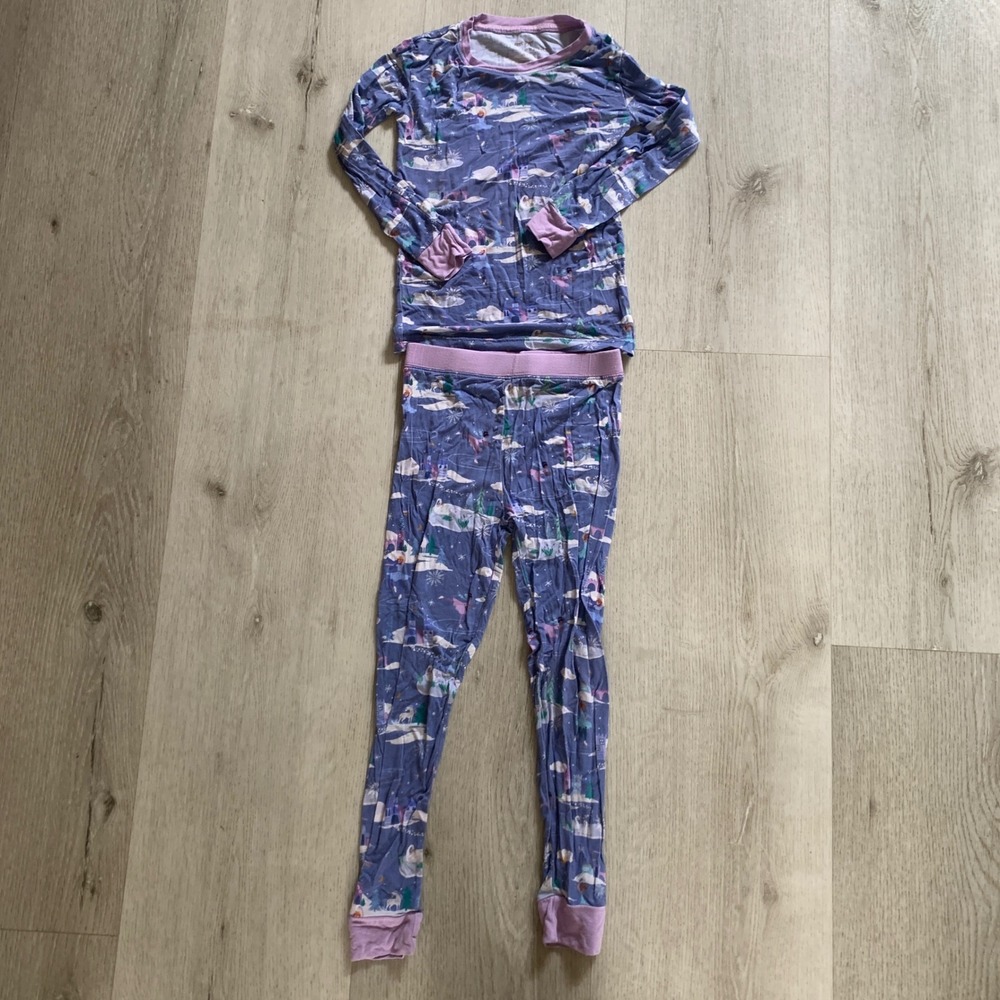 Little Sleepies Nutcracker Land Bamboo Pajama Set Purple 4T Kids Long Sleeve LS